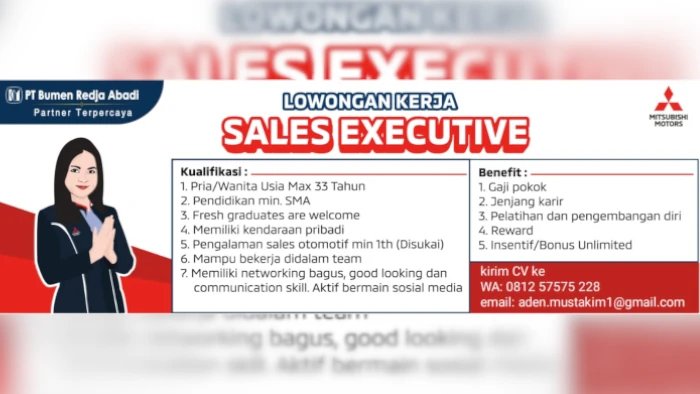 Lowongan Pekerjaan Sebagai Sales Mobil Mitsubishi (Cabang Tebet – Jakarta Selatan)